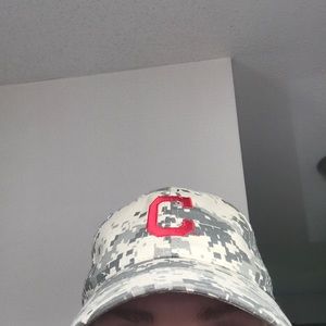 Velcro Back Indians Camo Hat